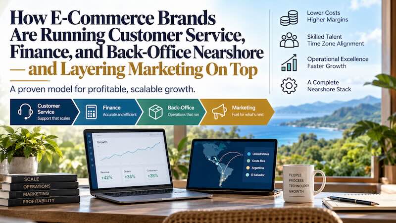 How E-Commerce Brands Are Running Customer Service, Finance, and Back-Office Nearshore — and Layering Marketing On Top